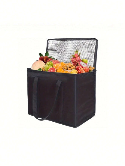 Insulated Grocery Bags Large Capacity Insulation Bag, Reusable Grocery Tote, Soft Cooler Bag, Hot & Cold Takeout or Food Delivery Bag, Lightweight, Sturdy Zipper, Foldable, Stands Upright Portable Summer Travel Holiday School Supplies Camping Equipment for Outdoor and Camping Camping Gear