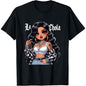 Men'S Chola Chibi Hispanic Heritage Month T-Shirt - 100% Retro Chicana Graphic Tee with La Chola Lettering & Chola Girl Design, Short Sleeve Round Neck Casual Top for Halloween, Thanksgiving, Christmas Gifts, Brown Pride Appa