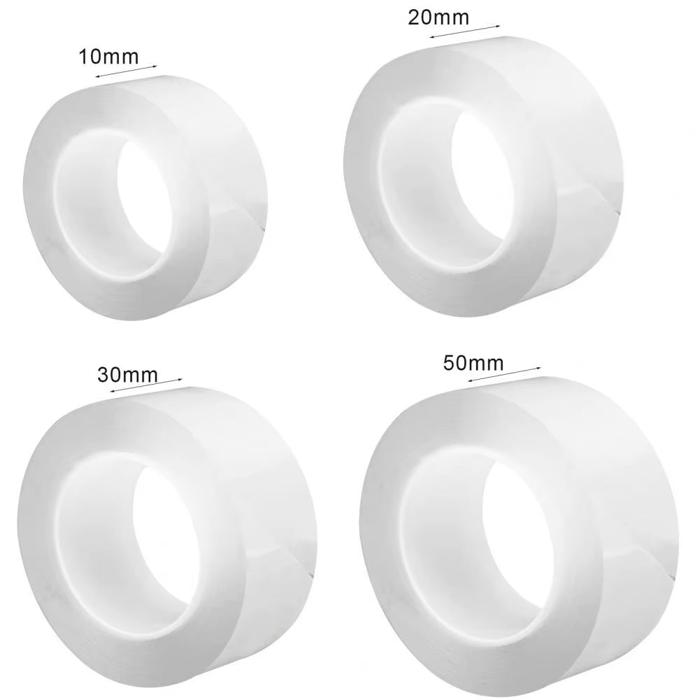 300Cm Transparent Adhesive Tape Masking Traceless Double-Sided Tape for Home Kitchen Waterproof Tapes 10/20/30/50Mm