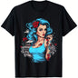Pinup Girl Pin Up Vintage Retro girls T-Shirt, Suitable for Mens & Womens Outdoor T-Shirt, 100%cotton, S-XXXL