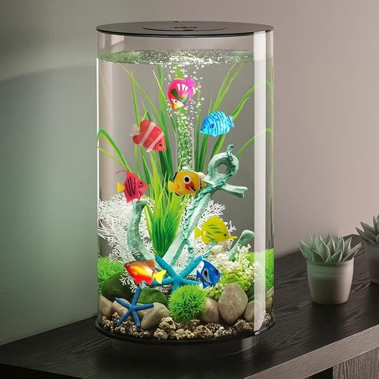 Set of 10 Floating Fish for Aquariums, Realistic Plastic Tropical Fish Decoration Suitable for Aquariums And Bathrooms.